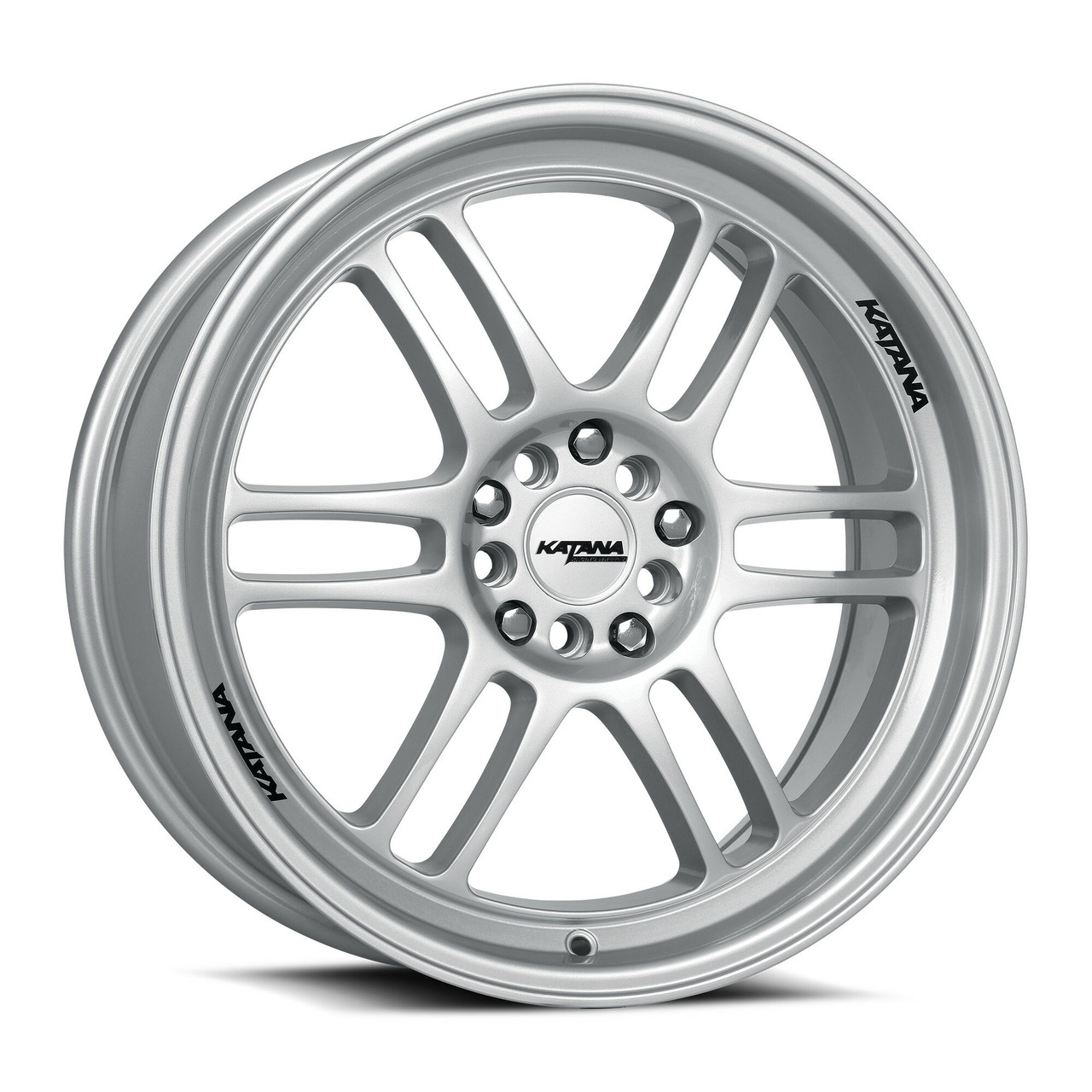 17" Katana Wheels KR02 Glossy Sliver 17x7.5 Wheel 5x100 5x4.5 40mm Rim