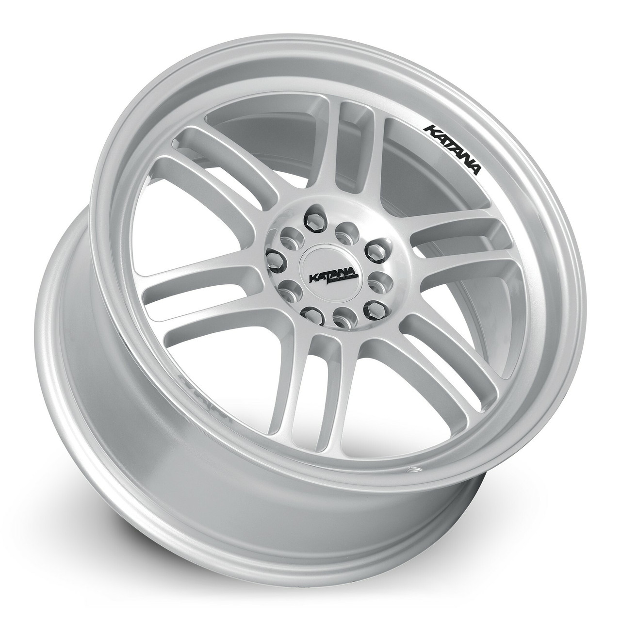 17" Katana Wheels KR02 Glossy Sliver 17x7.5 Wheel 5x100 5x4.5 40mm Rim