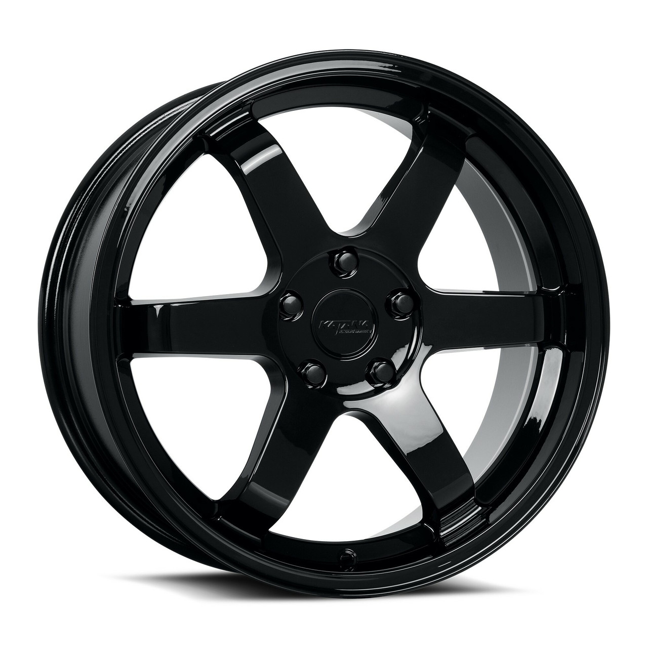 18" Katana Wheels KR08 Glossy Black 18x8 Wheel 5x100 40mm Rim