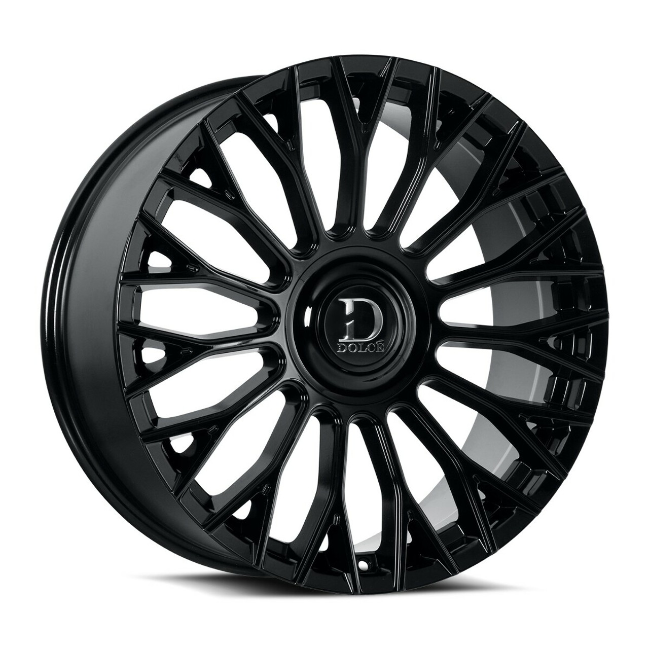 22" Dolce Luxury Roma 22x10.5 5x112 5x4.5 40mm Glossy Black w Floating Cap Wheel