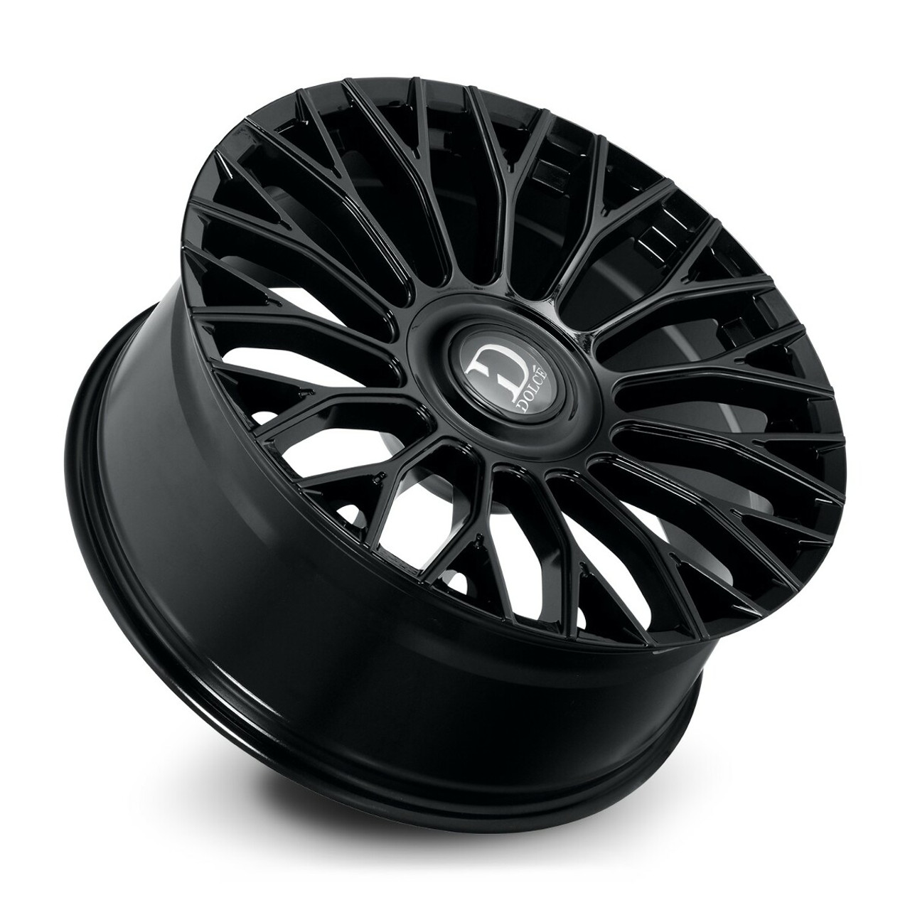 22" Dolce Luxury Roma 22x10.5 5x112 5x4.5 40mm Glossy Black w Floating Cap Wheel