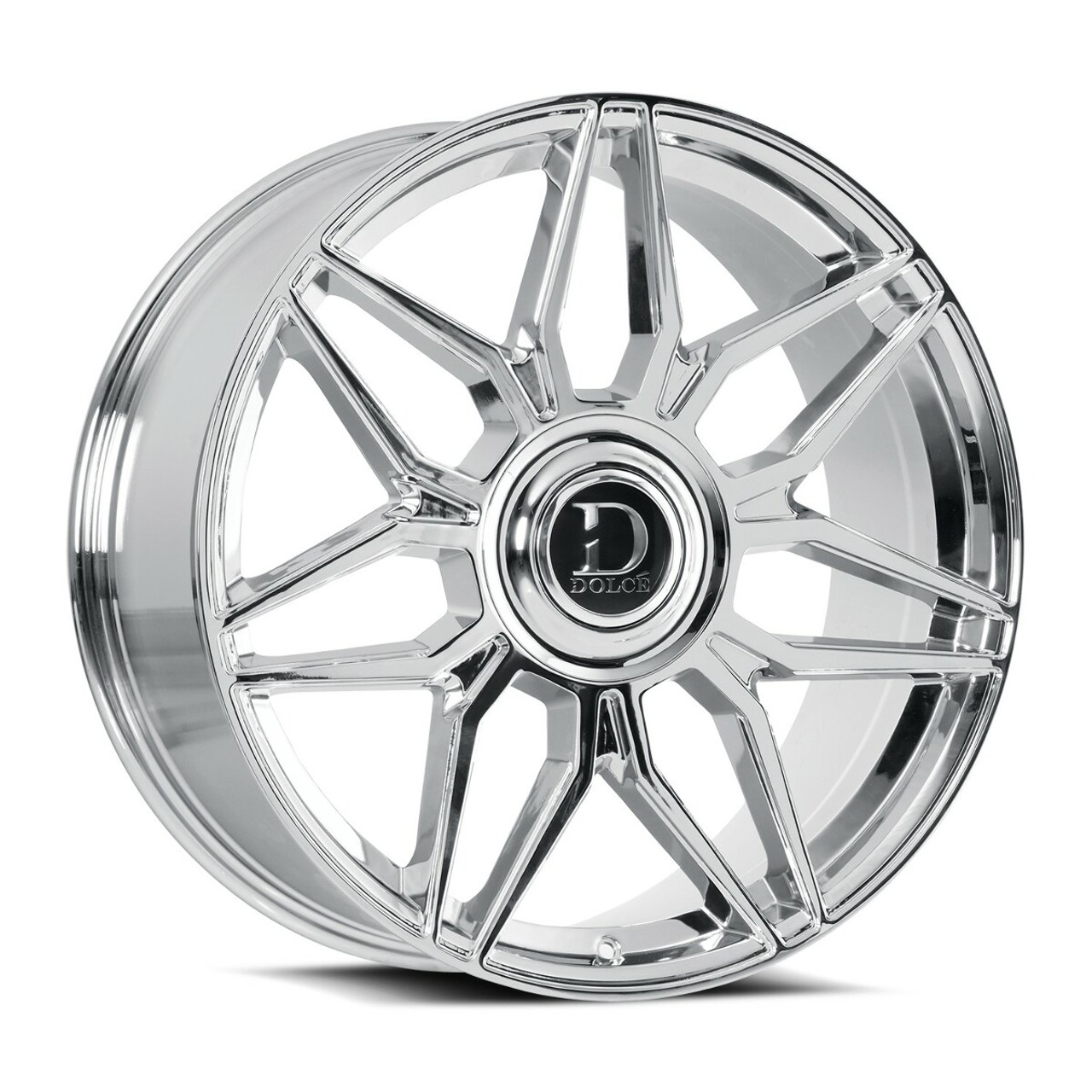 24" Dolce Luxury Verona Chrome 24x10 Wheel 6x135 6x5.5 35mm with Floating Cap