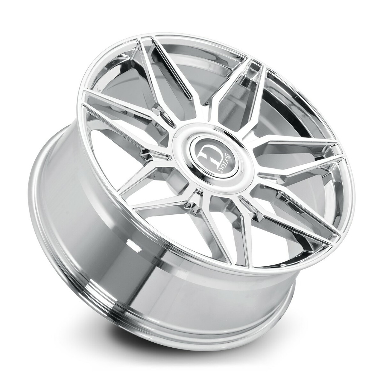 24" Dolce Luxury Verona Chrome 24x10 Wheel 6x135 6x5.5 35mm with Floating Cap