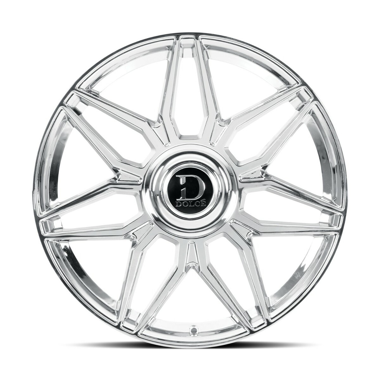 24" Dolce Luxury Verona Chrome 24x10 Wheel 6x135 6x5.5 35mm with Floating Cap