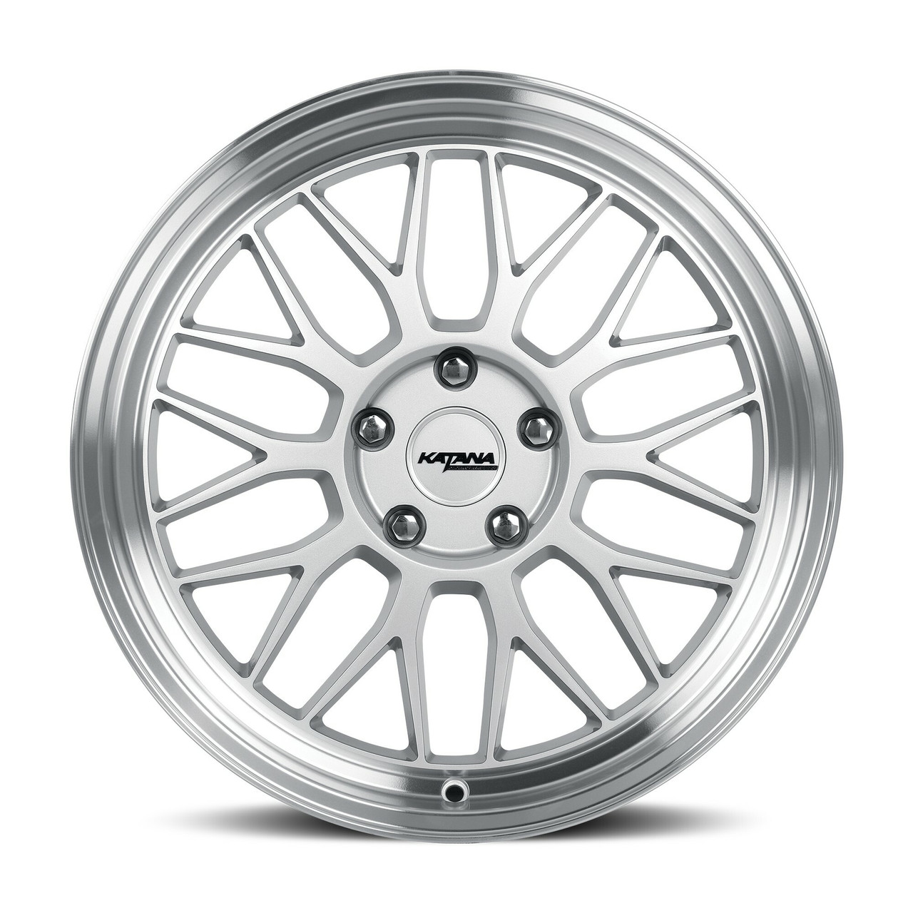 18" Katana Wheels KR06 18x8 5x4.5 40mm Wheel Glossy Silver Machine Lip Rim