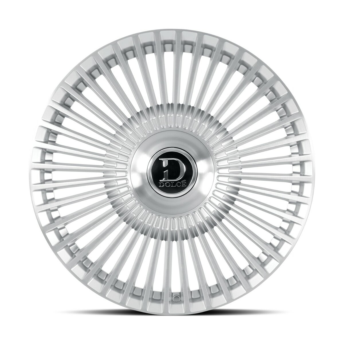22" Dolce Trento 22x9 5x112 5x4.5 35mm Glossy Sliver Brush Face Floating Cap Rim