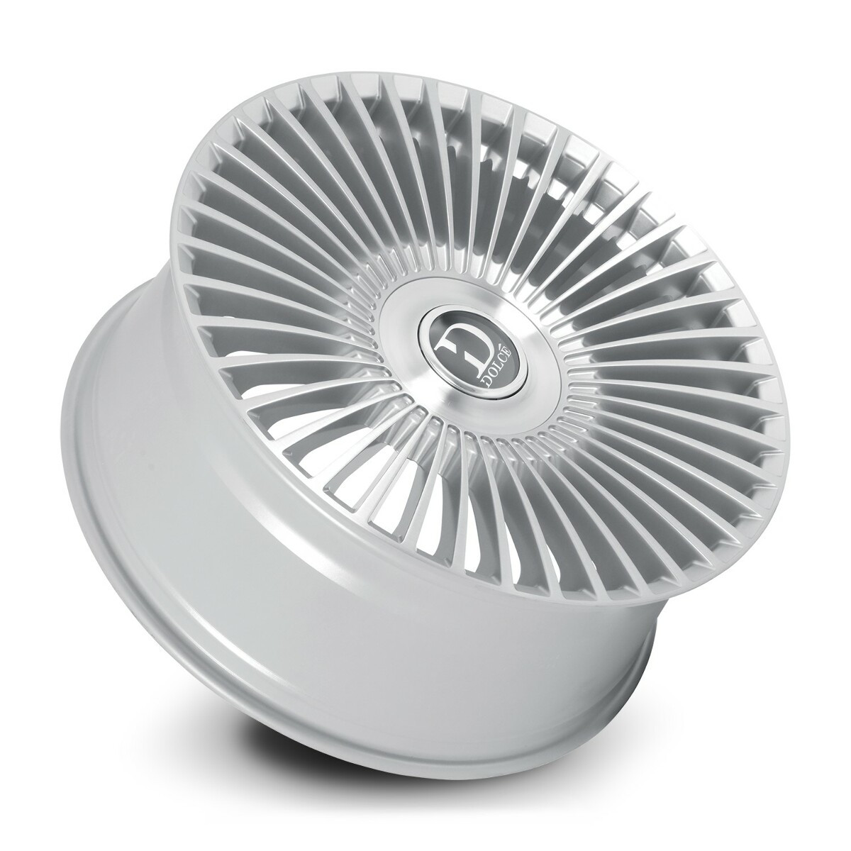 22" Dolce Trento 22x9 5x112 5x4.5 35mm Glossy Sliver Brush Face Floating Cap Rim