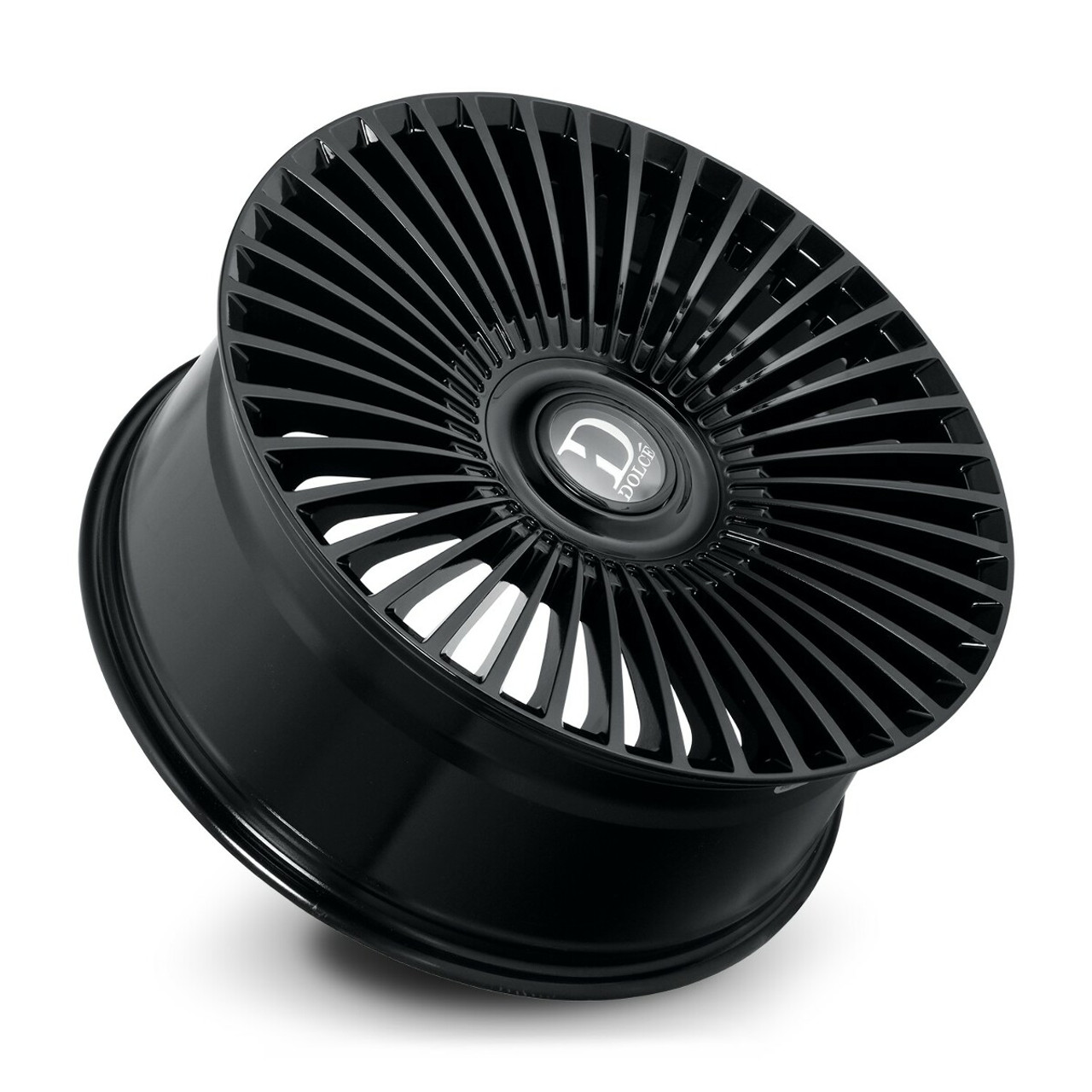 22" Dolce Luxury Trento 22x10.5 5x112 5x4.5 40mm Glossy Black Floating Cap Wheel