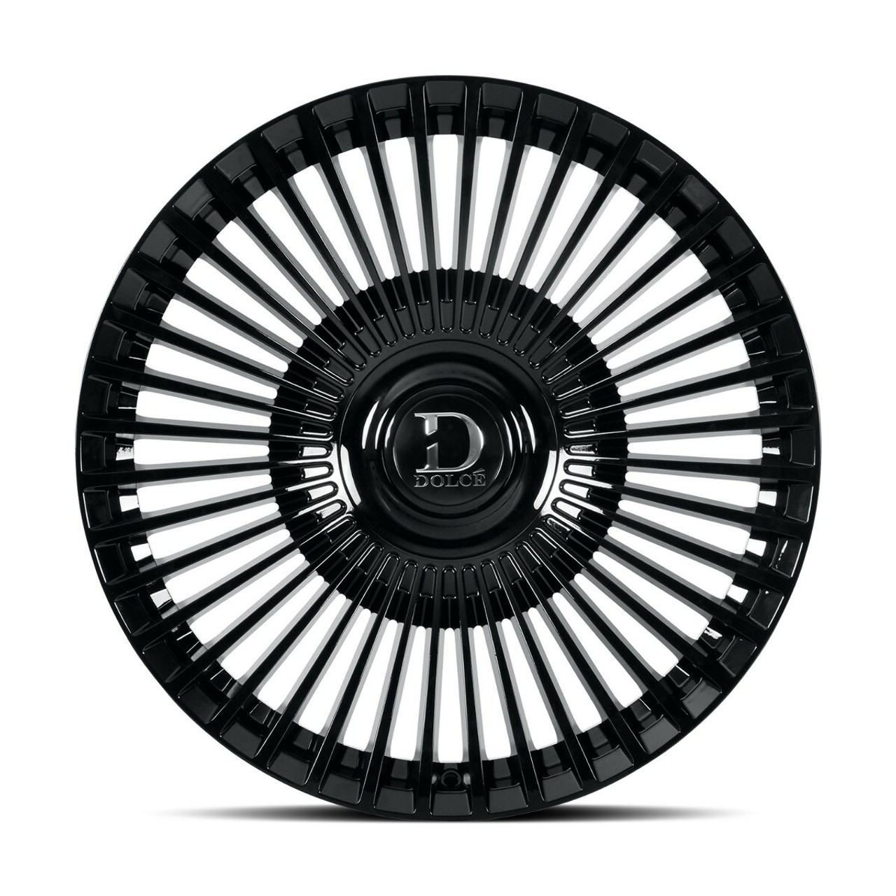 22" Dolce Luxury Trento 22x9 5x115 5x120 15mm Glossy Black w Floating Cap Wheel