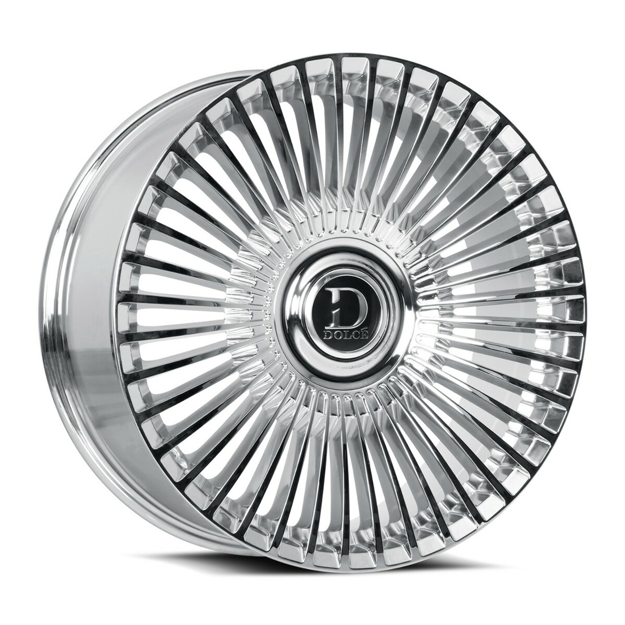 24" Dolce Luxury Trento 24x10 6x135 6x5.5 25mm Chrome with Floating Cap Wheel