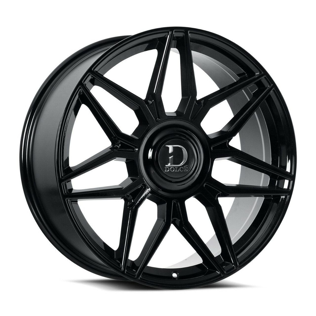24" Dolce Luxury Verona Glossy Black 24x10 Wheel 6x135 6x5.5 25mm w Floating Cap