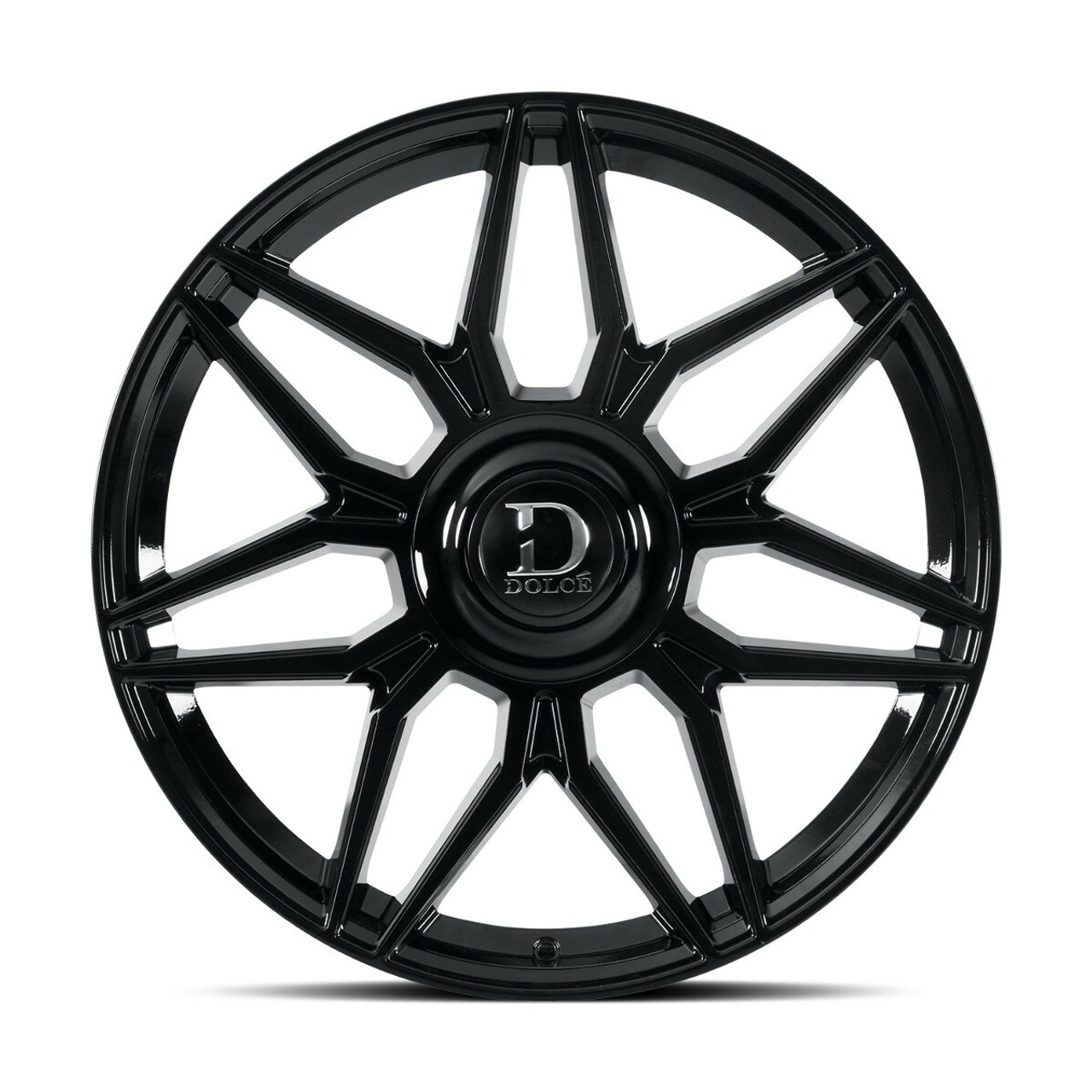 24" Dolce Luxury Verona Glossy Black 24x10 Wheel 6x135 6x5.5 25mm w Floating Cap