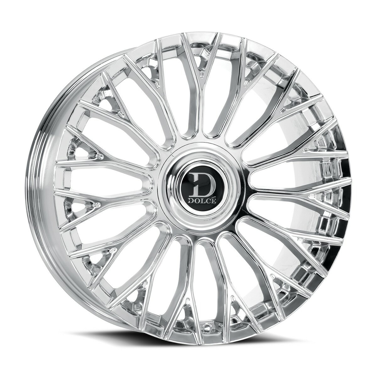 22" Dolce Luxury Roma 22x9 5x108 5x112 35mm Chrome Wheel with Floating Cap Rim