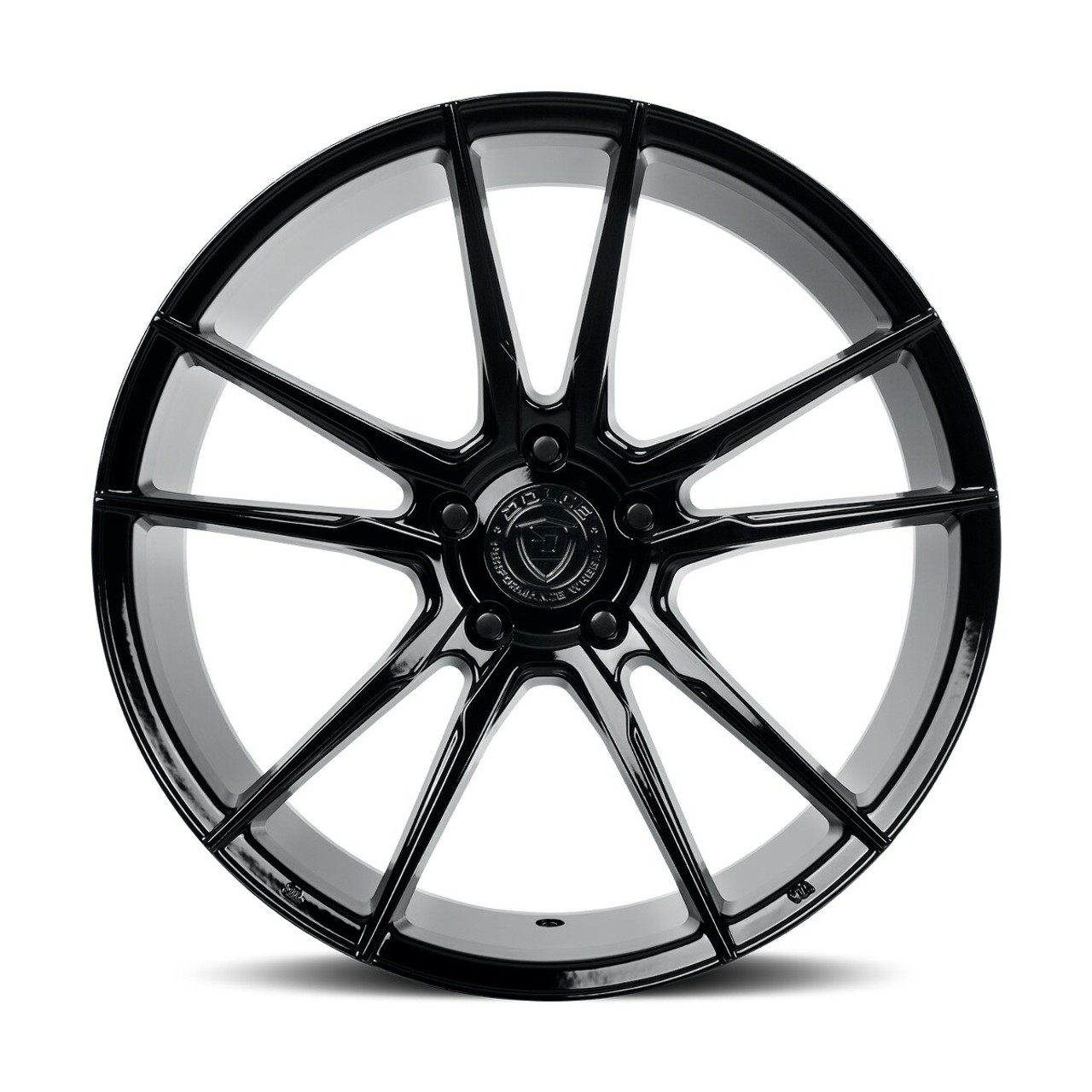 19" Dolce Performance Vain Gloss Black 19x8.5 Wheel 5x112 28mm Rim