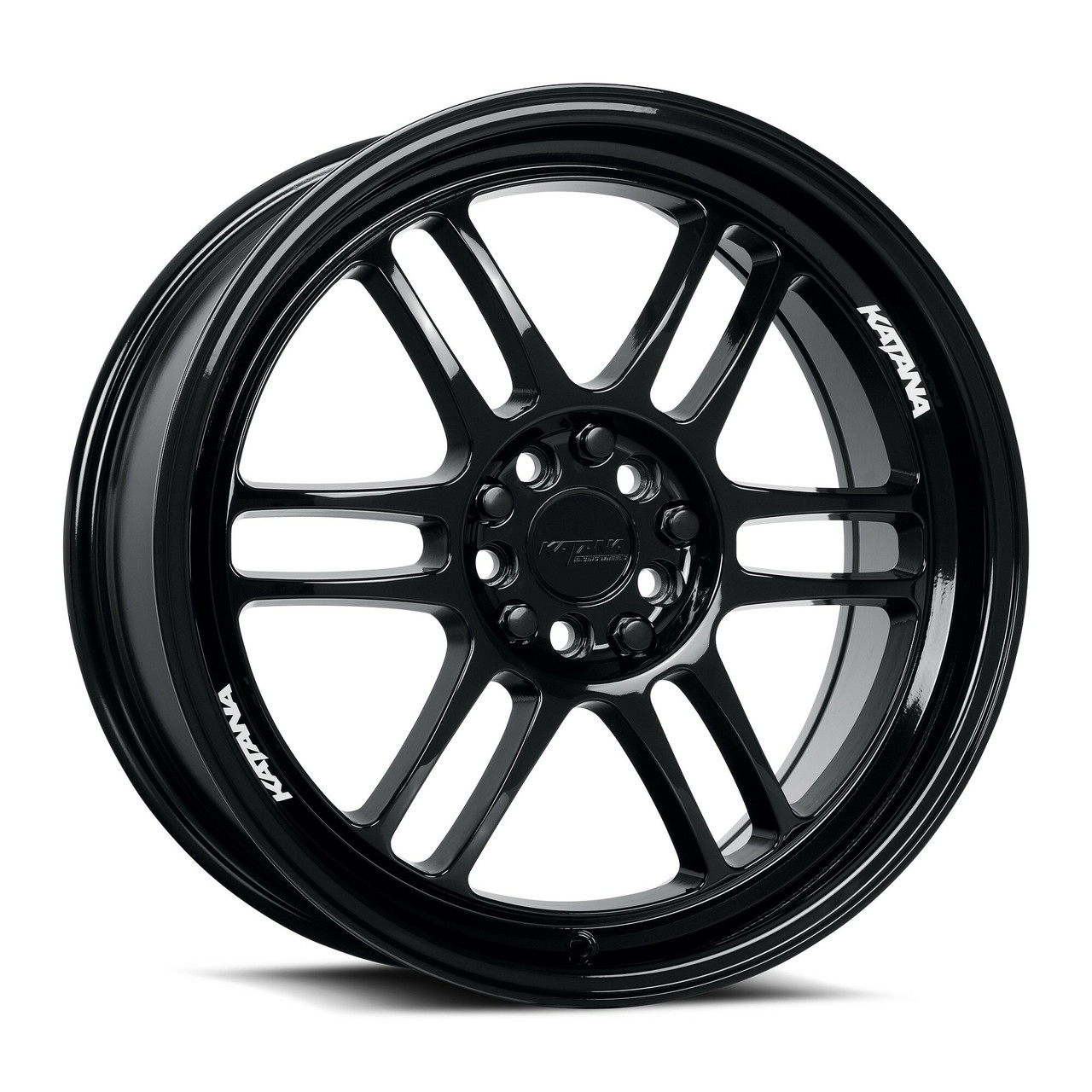 Set 4 18" Katana Wheels KR02 Glossy Black 18x8 Wheel 5x100 5x4.5 40mm Rims