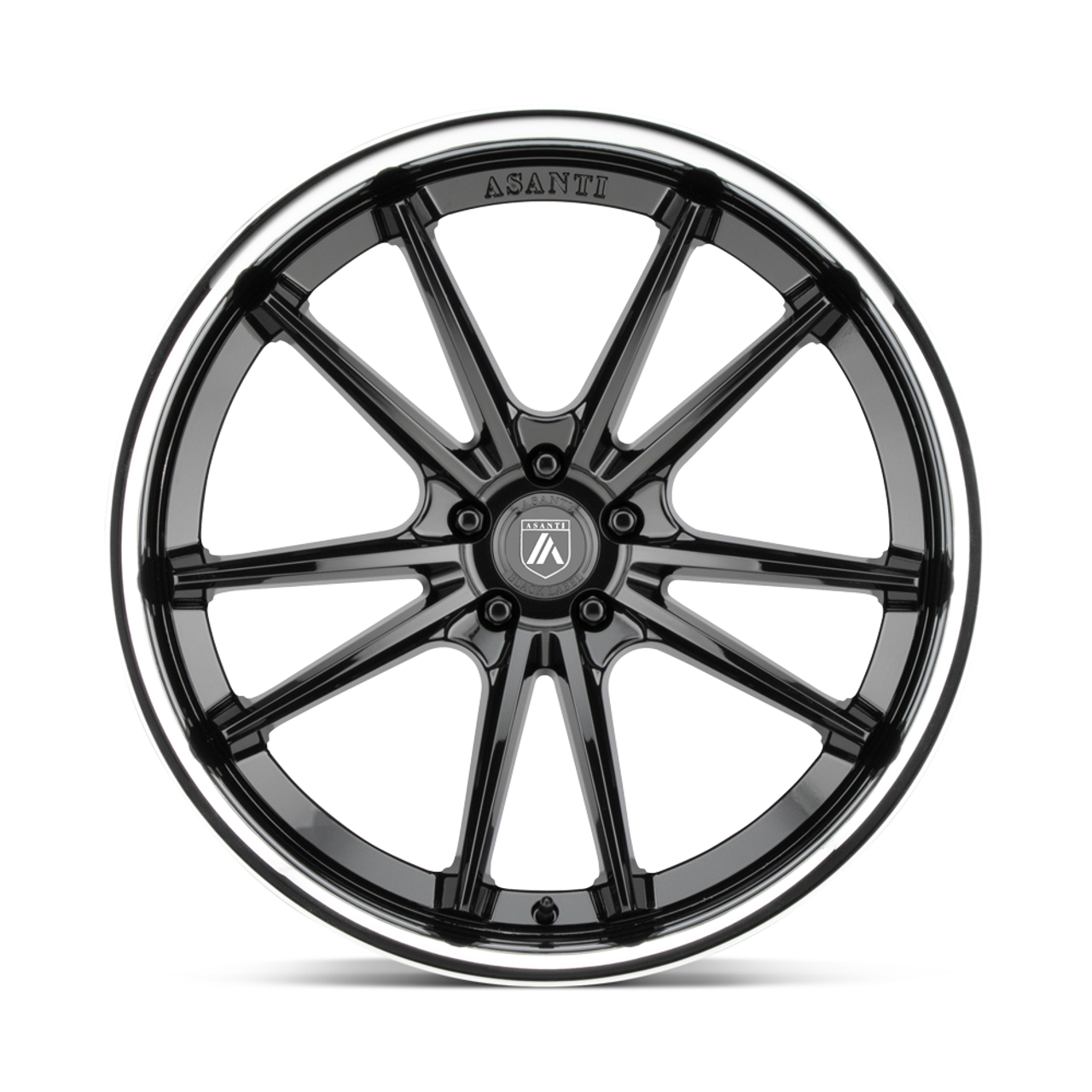 Asanti Black ABL-23 Sigma 22x10.5 5x112 Gloss Black Chrome Lip Wheel 22" 35mm