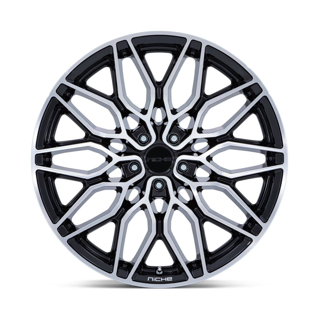 22" Niche 1PC NC277 Calabria 5 Gloss Black Machined 22x9 Wheel 5x115 15mm Rim