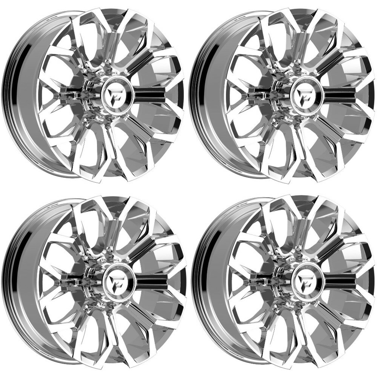 Set 4 20" Fittipaldi Offroad FA21MC Mirror Coat 20x10 Wheels 8x170 -19mm Rims