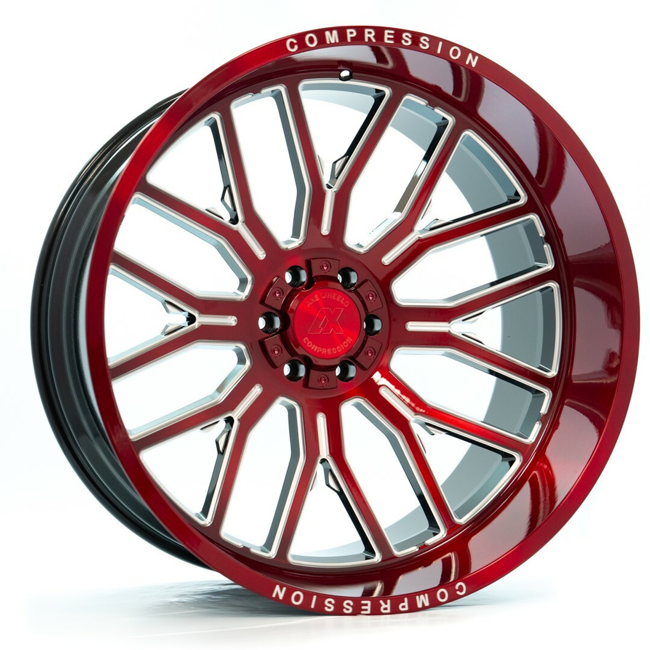 22" Axe Wheels AX6.2 Candy Red 22x12 Wheel 8x170 -44mm Lifted For Ford F250 F350