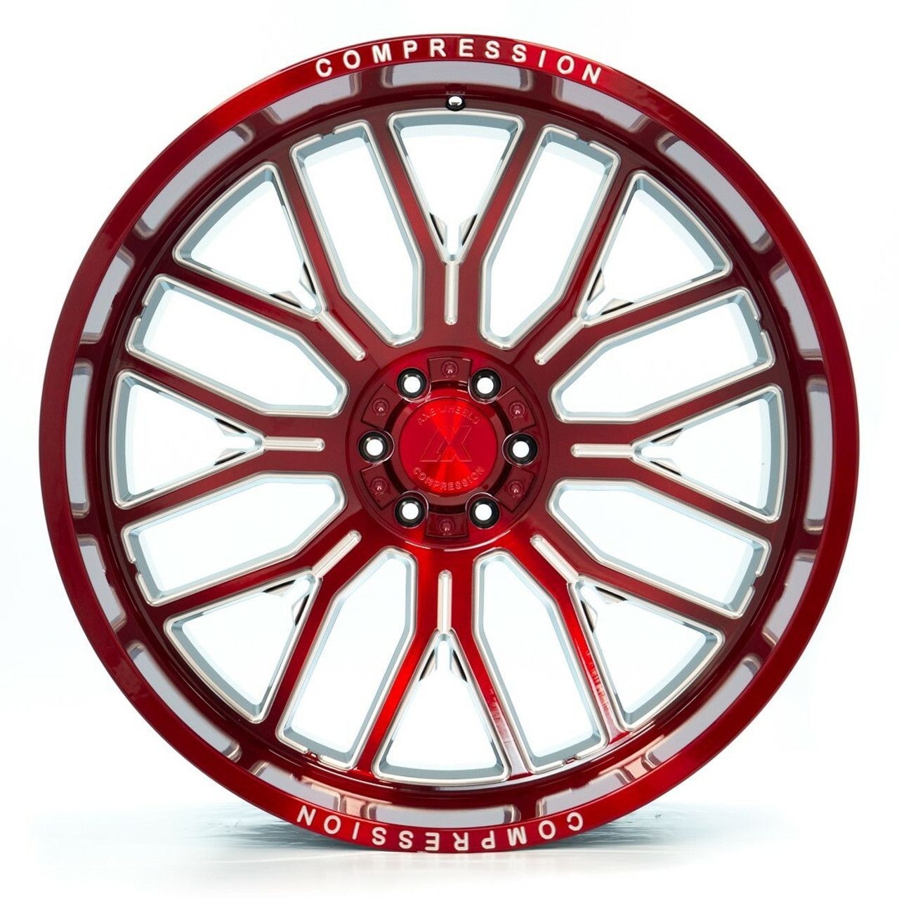 22" Axe Wheels AX6.2 Candy Red 22x12 Wheel 8x170 -44mm Lifted For Ford F250 F350