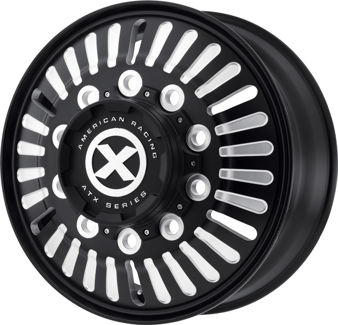 ATX AO403 Roulette 22.5x8.25 10x11.25 Satin Black Milled - Front Wheel 22.5" 144