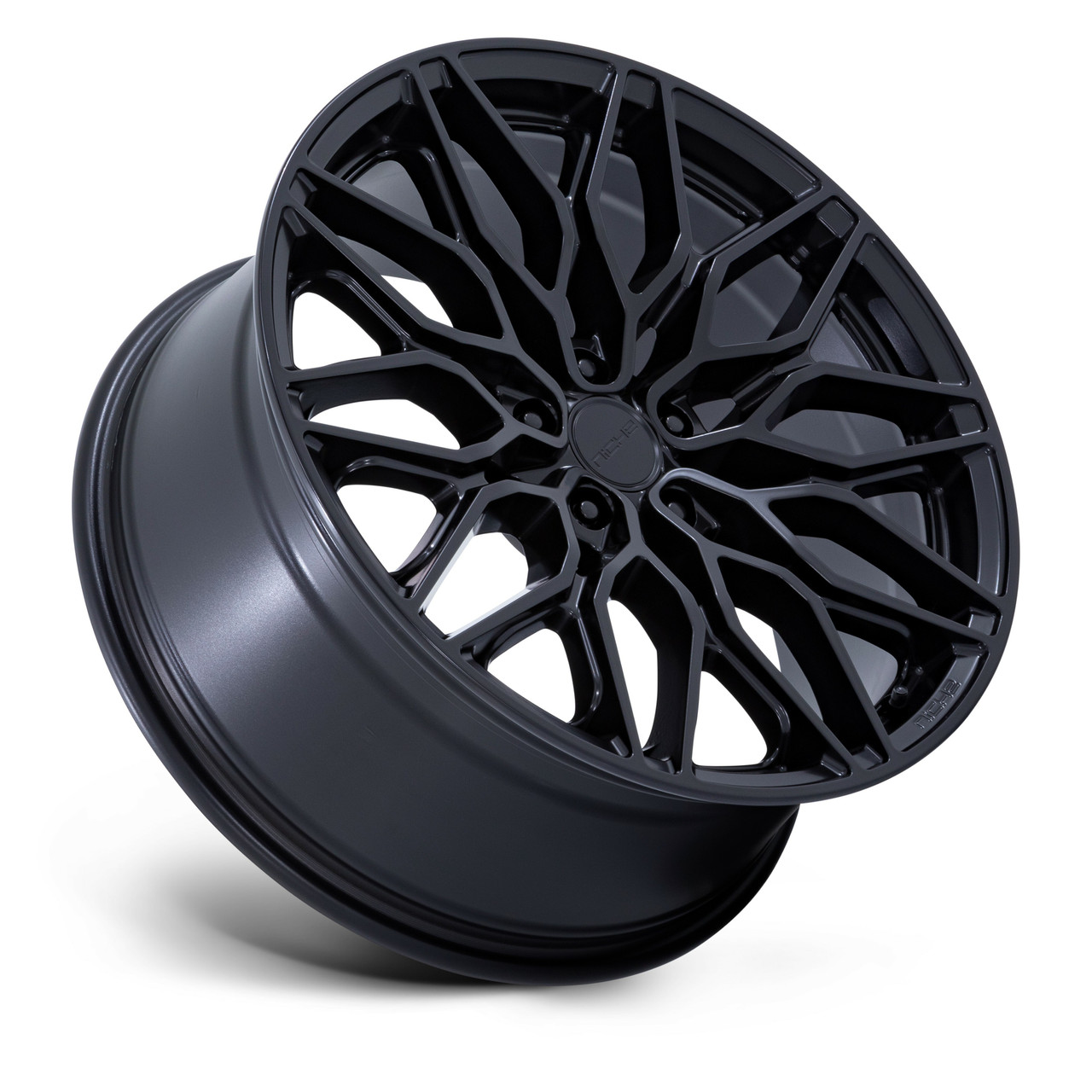 Set 4 22" Niche 1PC NC277 Calabria 5 Matte Black 22x9 Wheels 5x4.5 38mm Rims