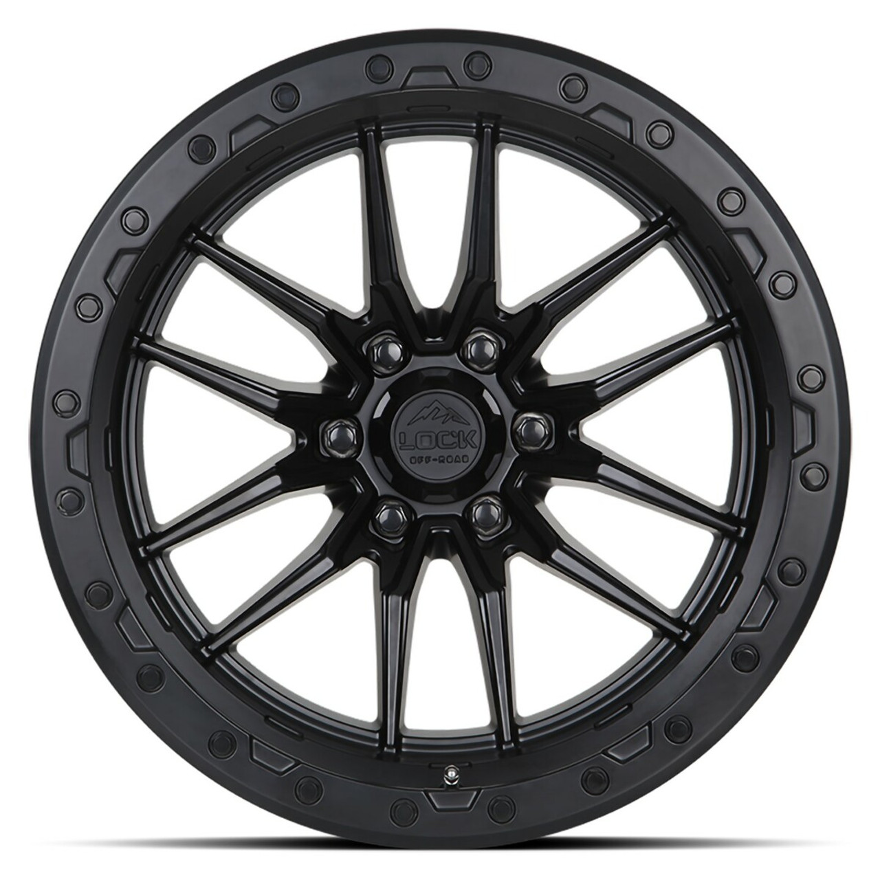 Set 4 18" Lock Offroad Krawler Black Matte Black Ring 18x9 6x5.5 -12mm Wheels Set 4 18" Lock Offroad Krawler Black Matte Black Ring 18x9 6x5.5 -12mm Wheels