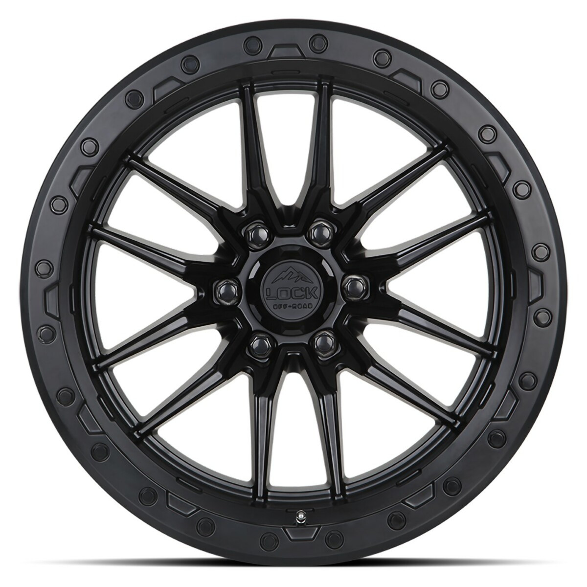 18" Lock Offroad Krawler Matte Black Matte Black Ring 18x9 Wheel 6x5.5 1mm Rim