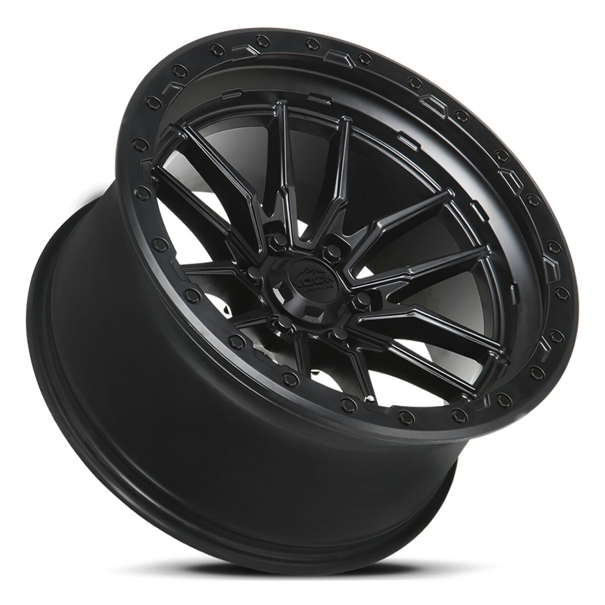 Set 4 18" Lock Offroad Krawler Matte Black Matte Black Ring 18x9 6x5.5 1mm Rims