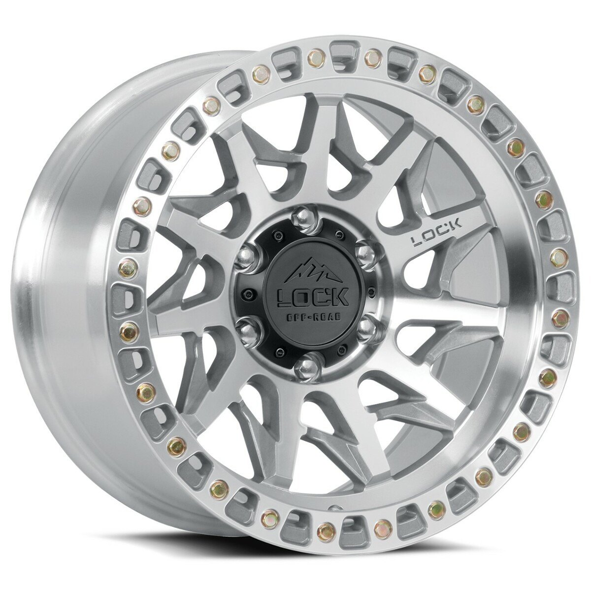 Set 4 17" Lock Offroad Lunatic Machine Clear Coat 17x9 Wheels 6x5.5 1mm Rims