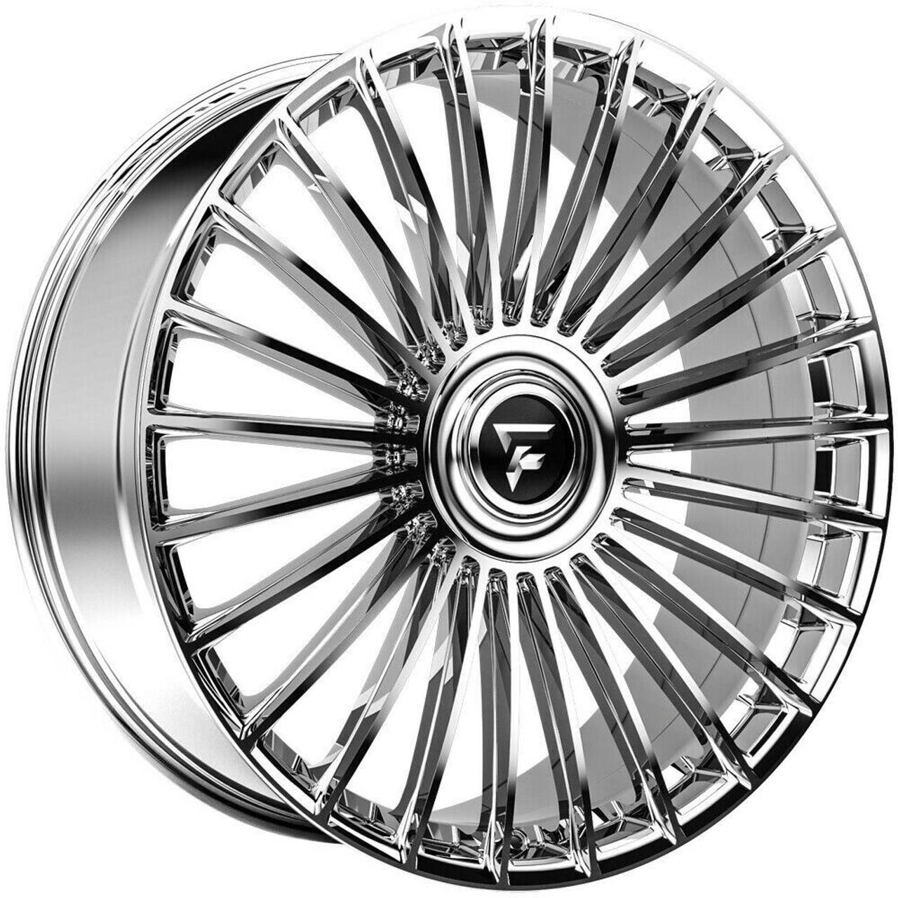 24" Fittipaldi FS370MC Mirror Coat 24x10 Wheel 6x135 6x5.5 30mm w Floating Cap