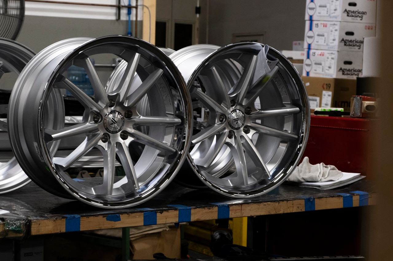Asanti Black ABL-23 Sigma 22x10.5 5x112 Brushed Silver Chrome Lip Wheel 22" 35mm