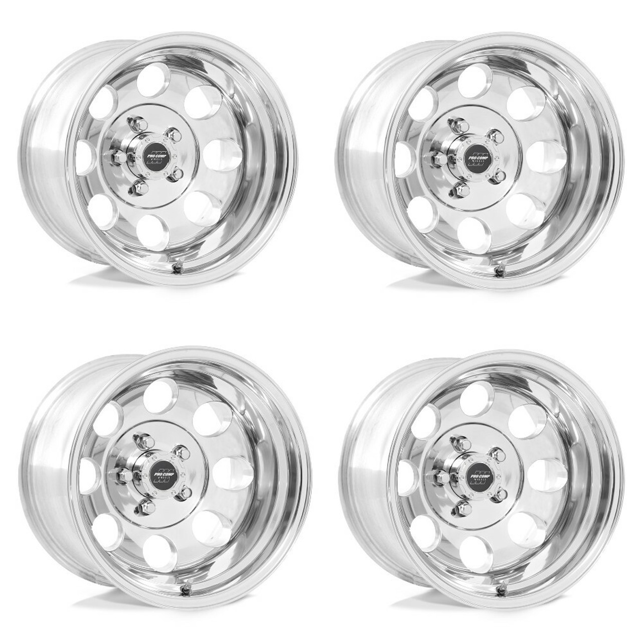 Set 4 Pro Comp PA69 Vintage 15x10 6x5.5 Polished Wheels 15" -47mm Truck Rims