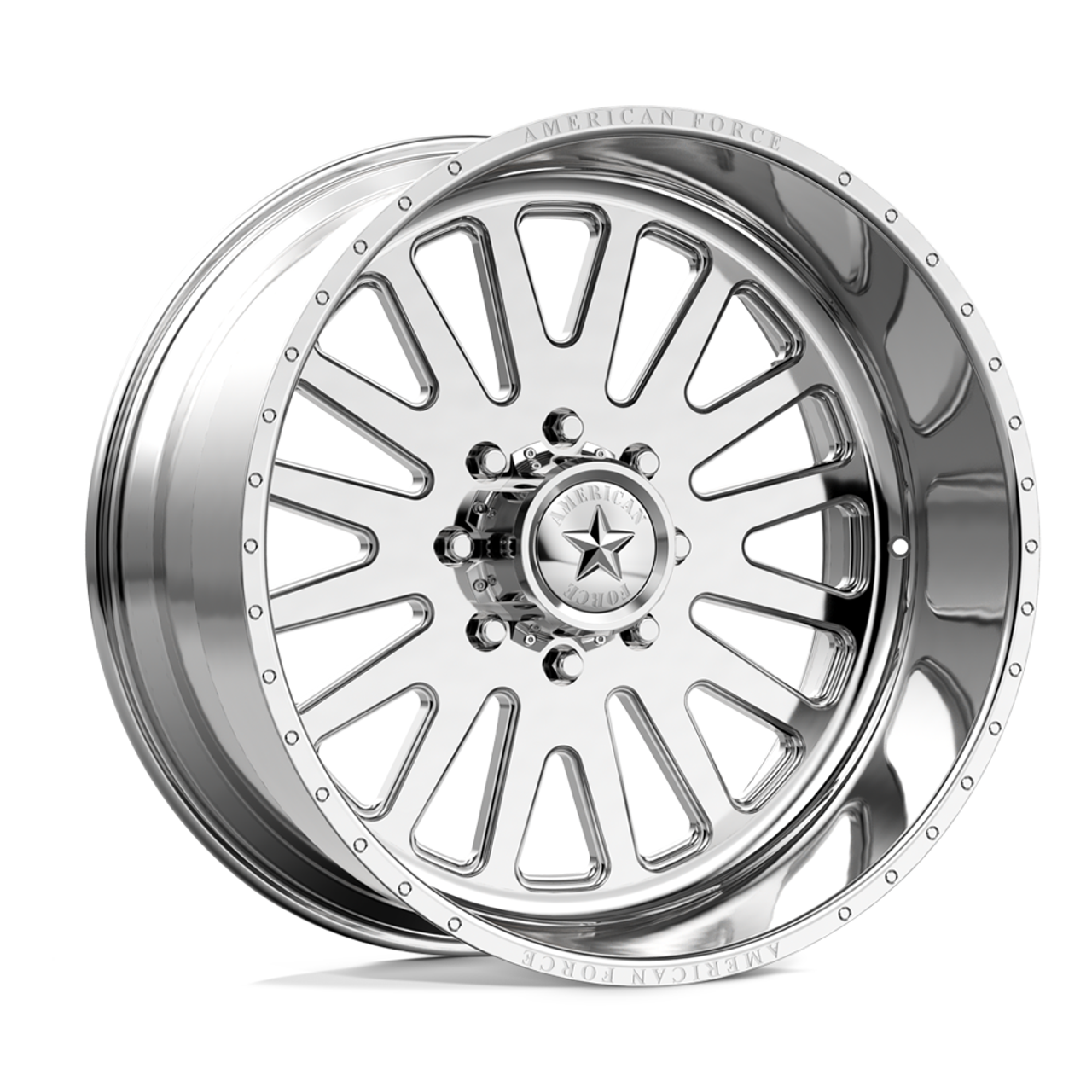 American Force AFW F20 Atom SS 20x10 6x135 Polished Wheel 20" -25mm Lifted Rim