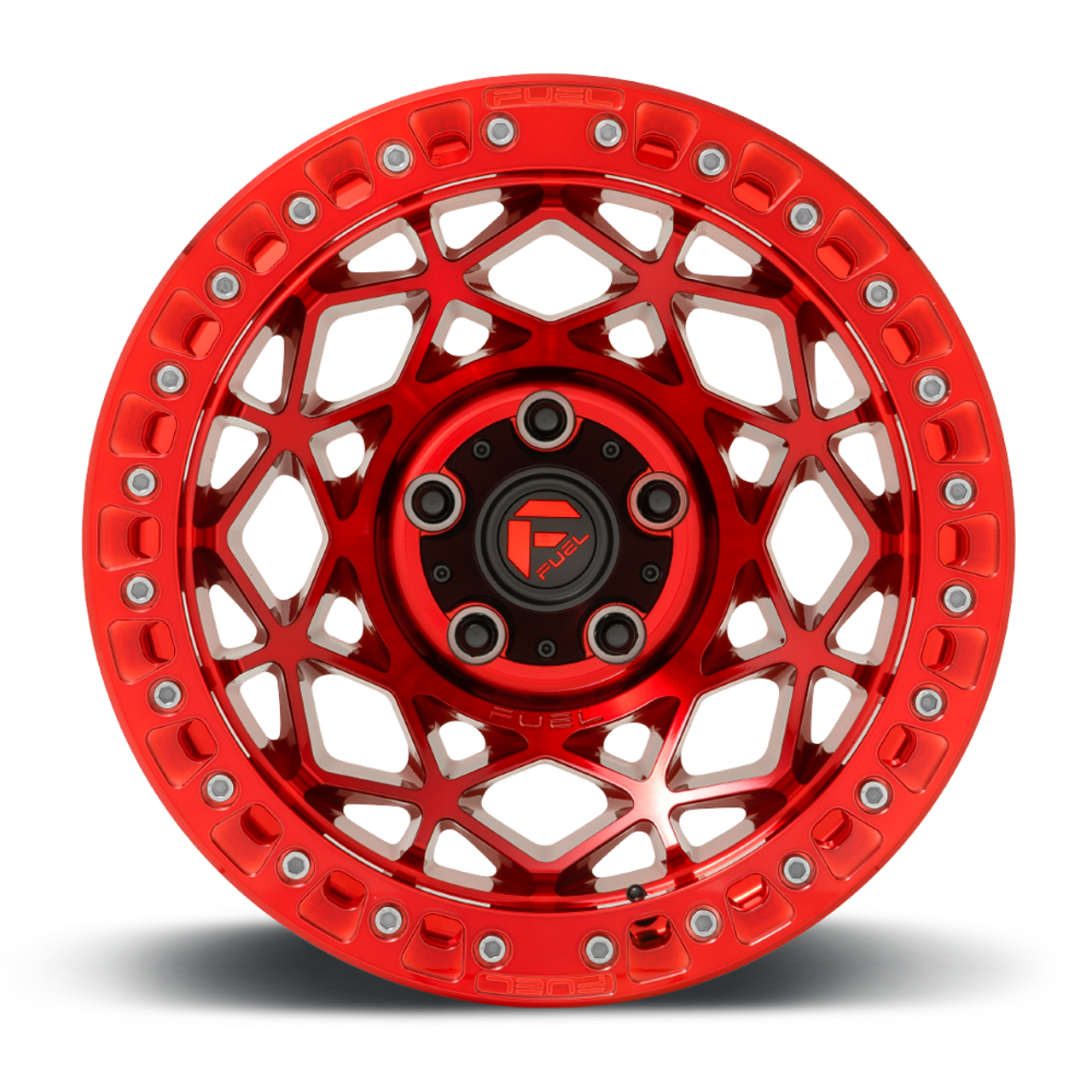 Fuel 1PC D121 Unit Beadlock 17x9 6x5.5 Candy Red Wheel 17" -15mm Rim
