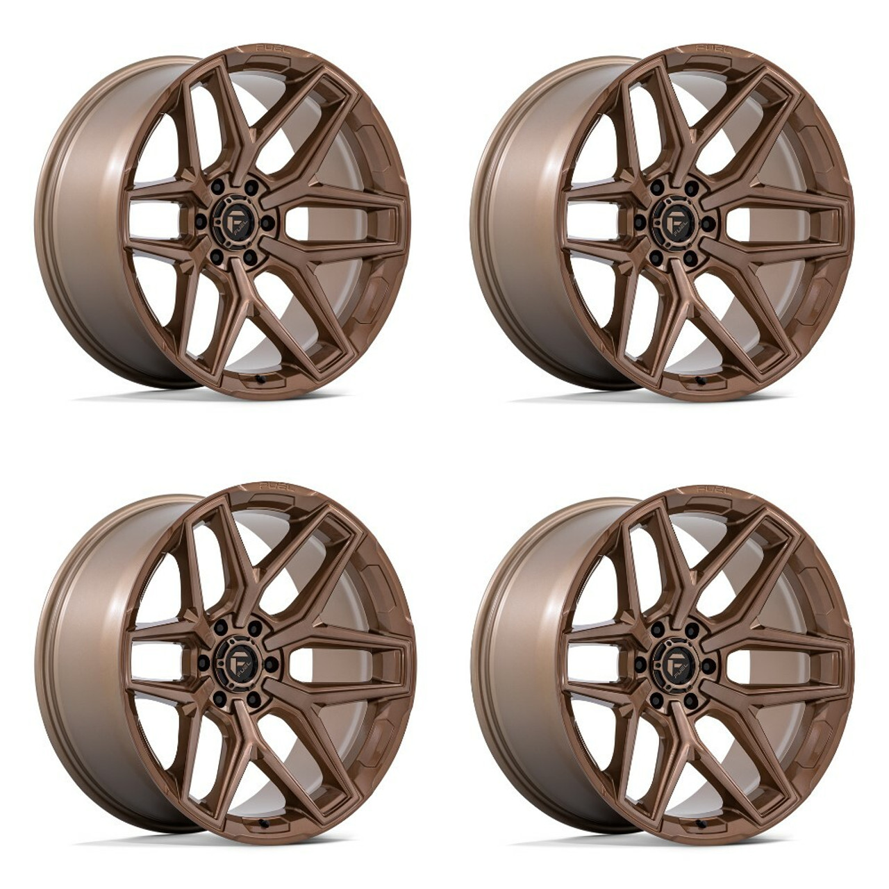 Set 4 20" Fuel 1PC Flux Platinum Bronze 20x10 Wheels 8x180 -18mm For Chevy GMC