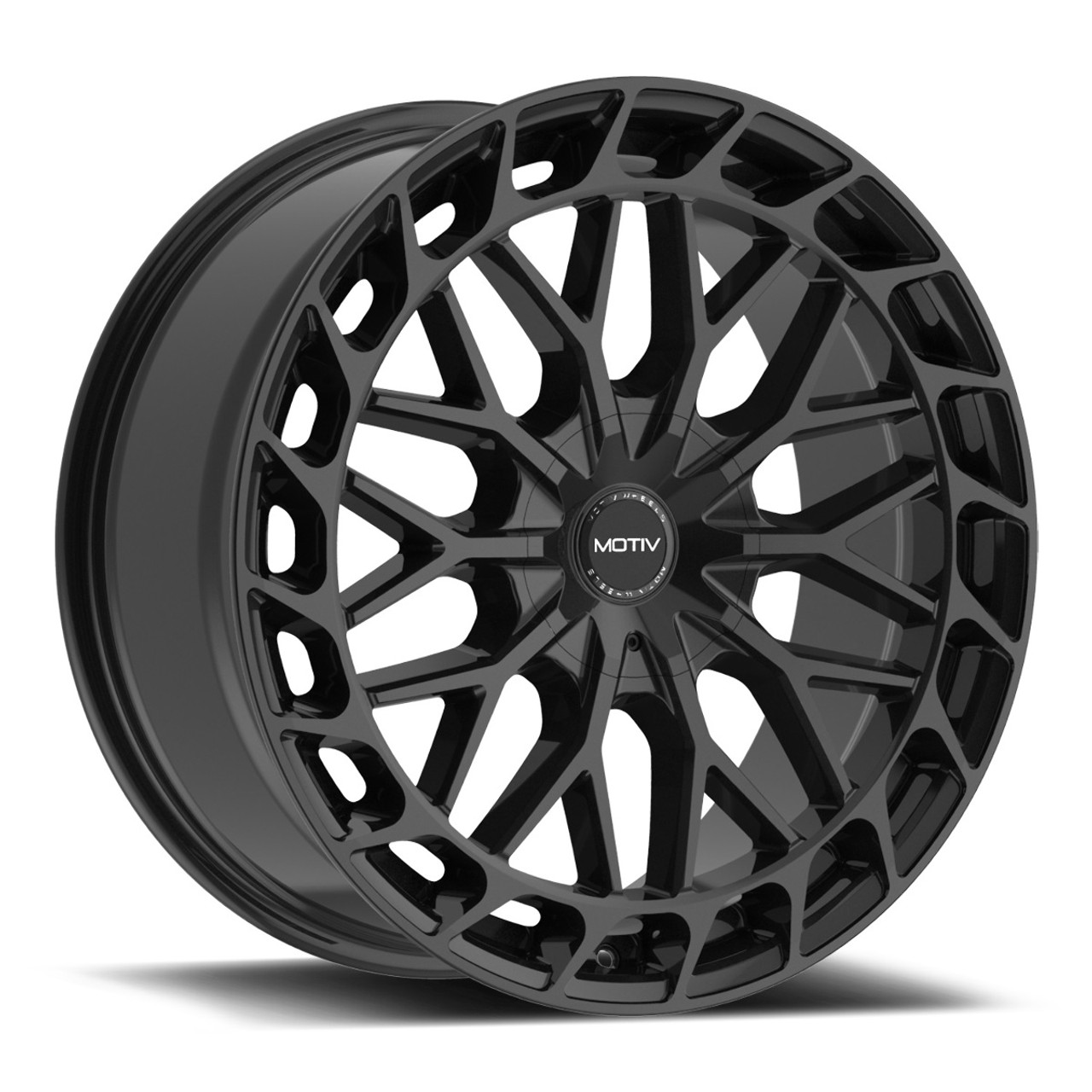 Set 4 18" Motiv 442B Breach Gloss Black 18x7.5 Wheels 5x112 5x4.5 Rims 40mm