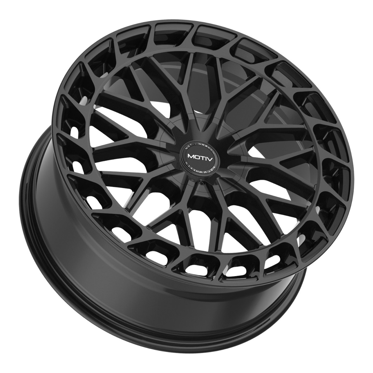 Set 4 18" Motiv 442B Breach Gloss Black 18x7.5 Wheels 5x112 5x4.5 Rims 40mm