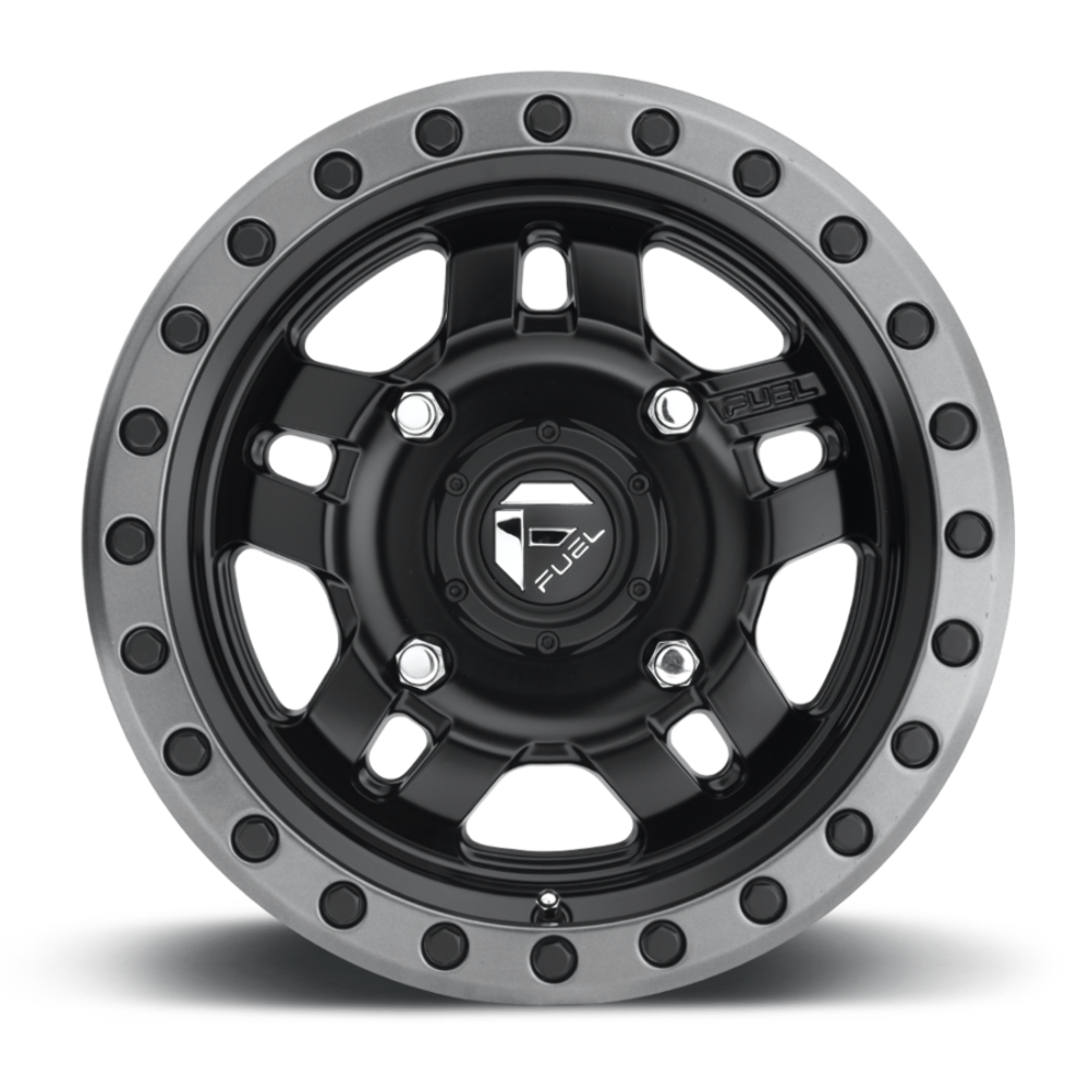 14" Fuel UTV D557 Anza 14x7 4x156 38mm Matte Black Gunmetal Ring Wheel ATV Rim
