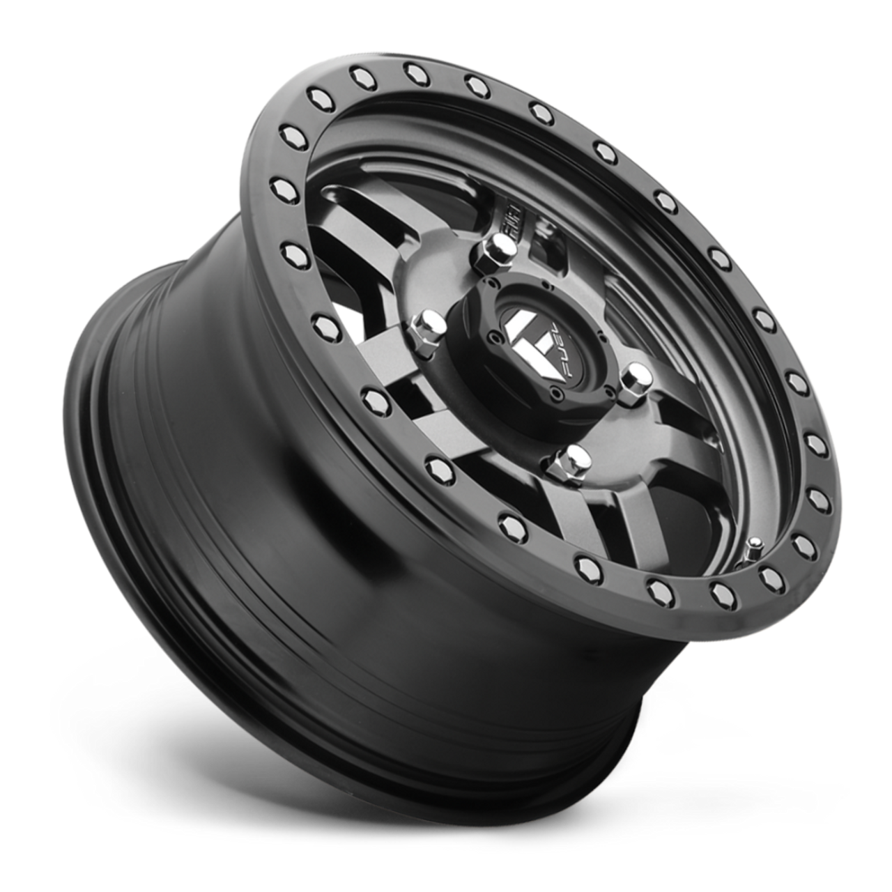 15" Fuel UTV D558 Anza 15x7 4x156 Matte Gunmetal Black Bead Ring Wheel 13mm Rim