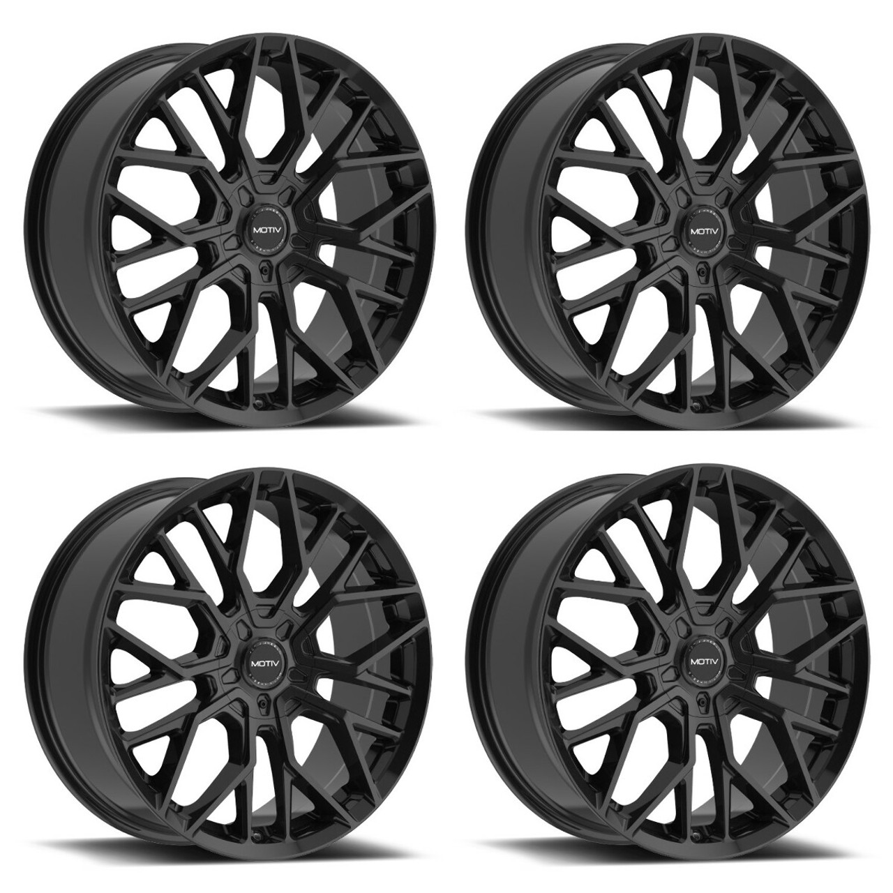Set 4 20" Motiv 441B Zenith Gloss Black 20x8.5 Wheels 5x112 5x4.5 Rims 40mm