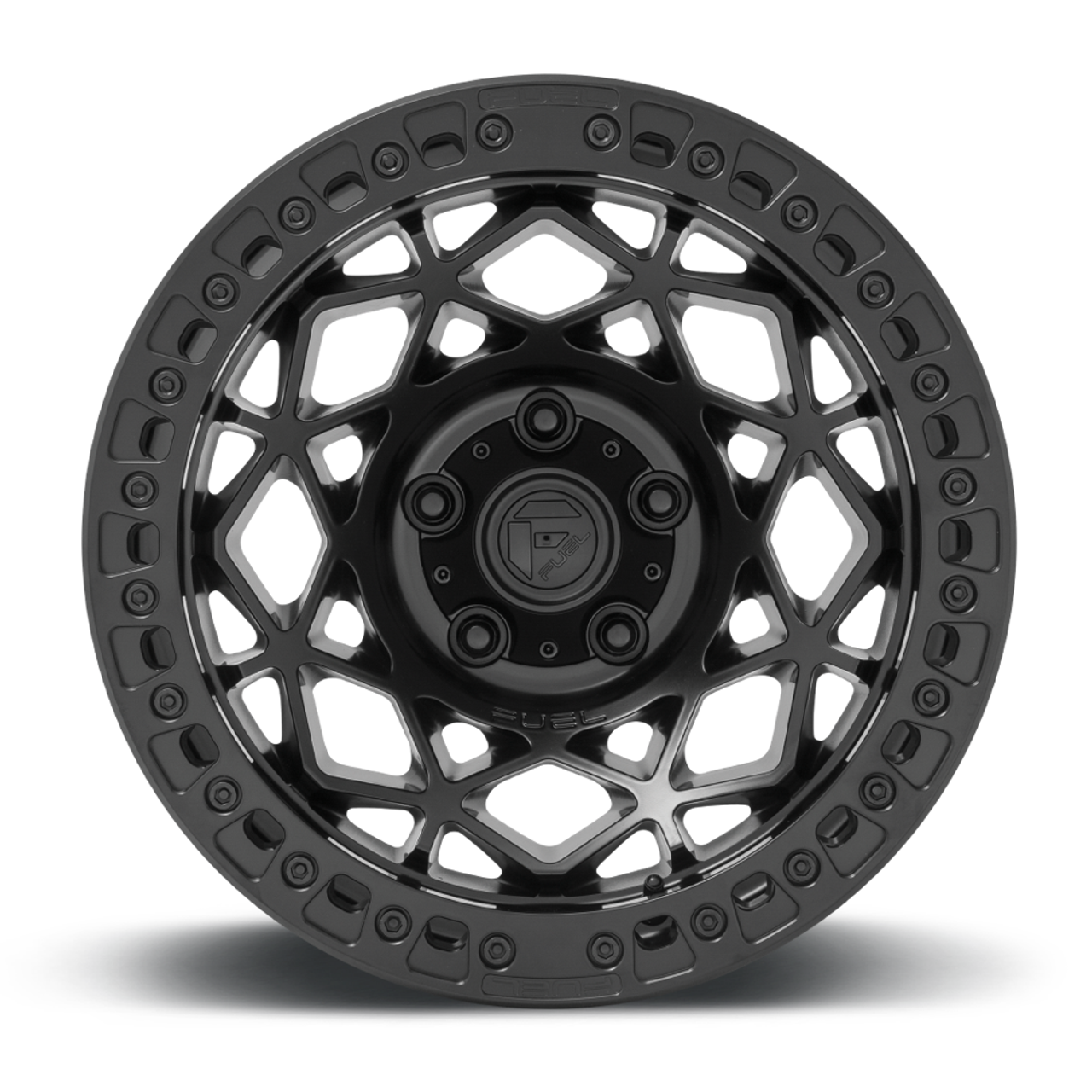 Fuel 1PC D120 Unit Beadlock 17x9 6x5.5 Blackout Wheel 17" -15mm Rim