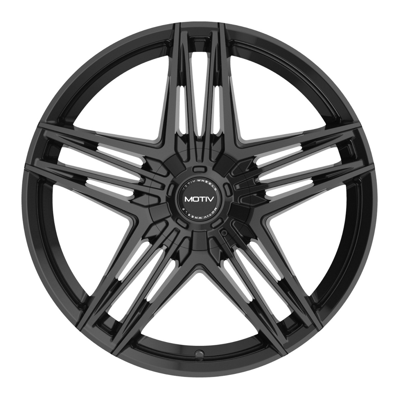Set 4 18" Motiv 440B Lunar Gloss Black 18x7.5 Wheels 5x4.5 5x120 Rims 40mm 5 Lug
