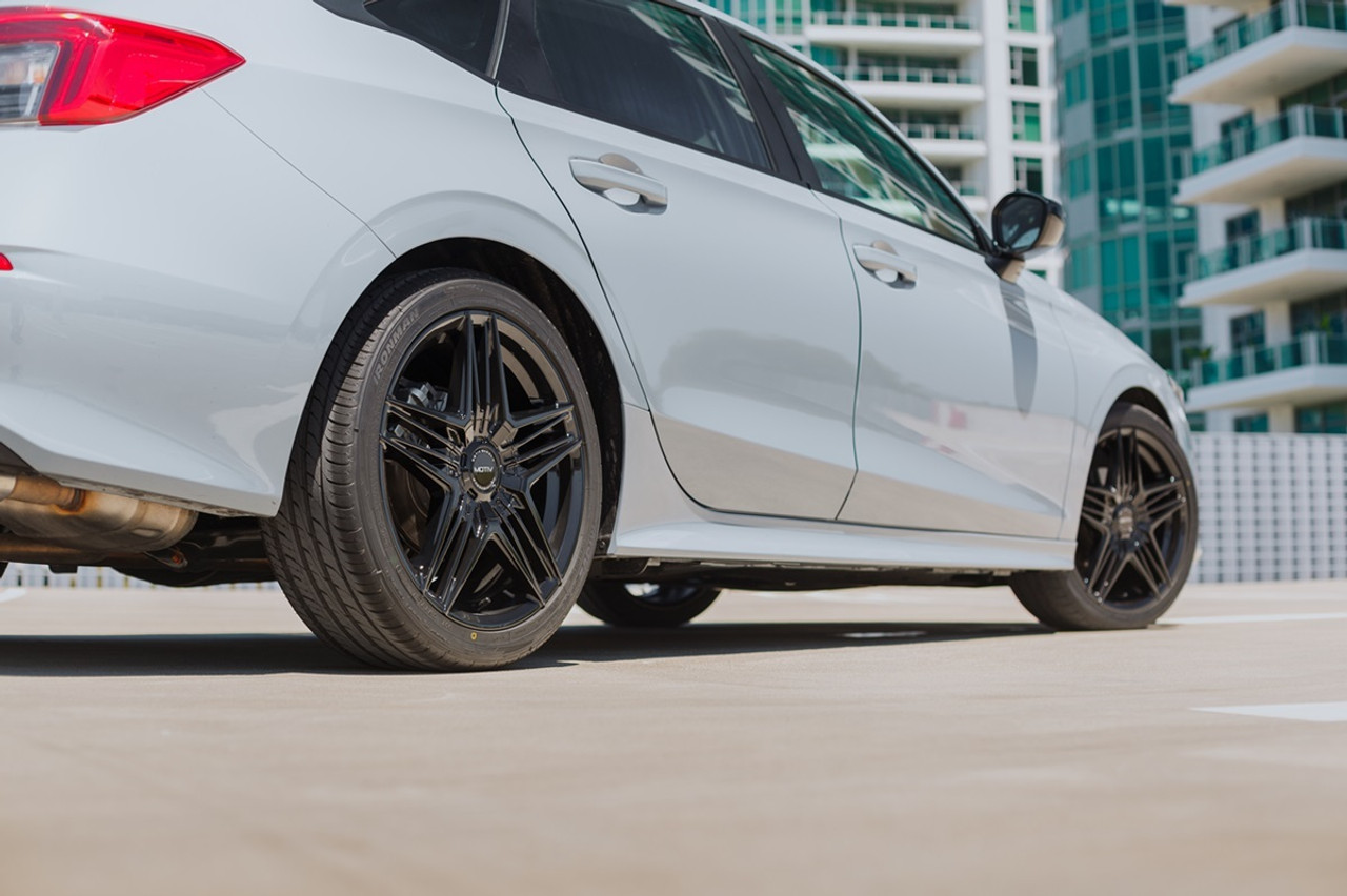 18" Motiv 440B Lunar Gloss Black 18x7.5 Wheel 5x112 5x4.5 Rim 40mm 5 Lug