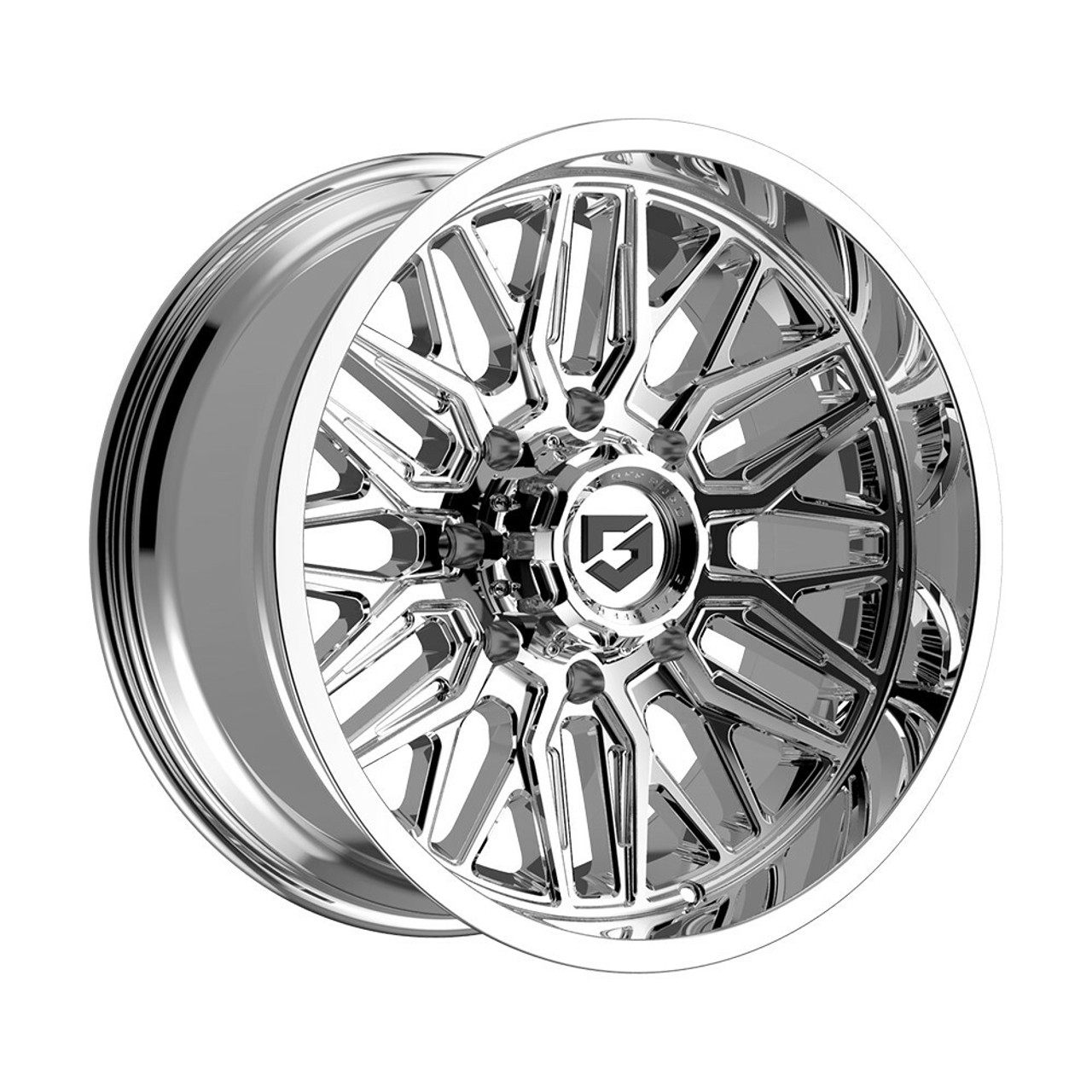 Set 4 22" Gear Off Road 775C Surge Chrome 22x10 Wheels 8x180 Rims -19mm Lifted