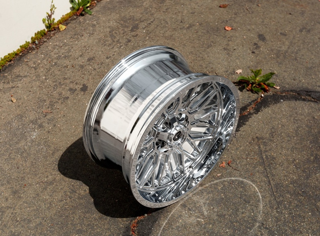 Set 4 22" Gear Off Road 775C Surge Chrome 22x10 Wheels 8x180 Rims -19mm Lifted