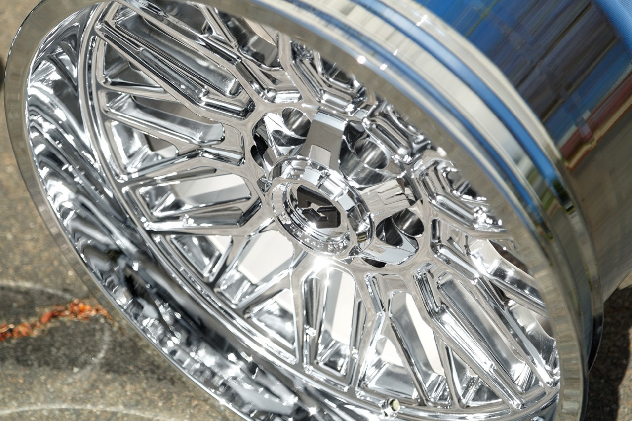 Set 4 22" Gear Off Road 775C Surge Chrome 22x10 Wheels 8x180 Rims -19mm Lifted