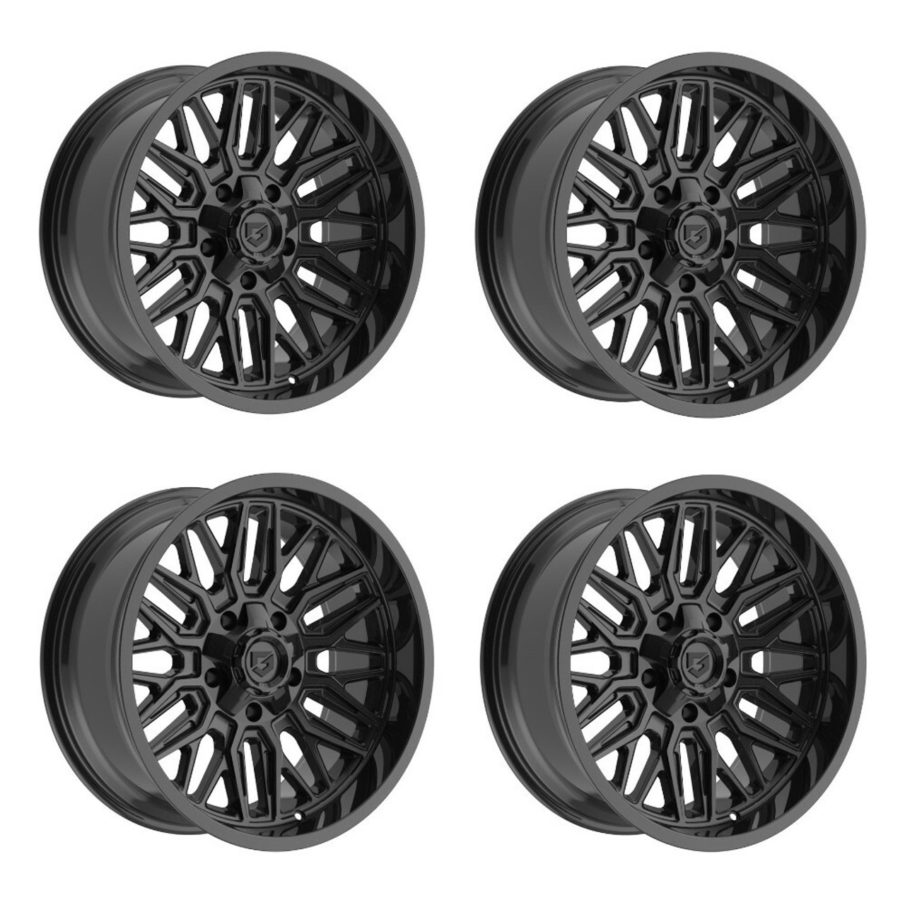Set 4 20" Gear Off Road 775B Surge Gloss Black 20x10 Wheel 5x5 5x5.5 Rim -19mm