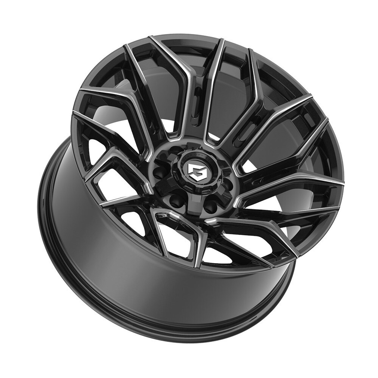 20" Gear Off Road 776BM Flair 20x9 6x135 6x5.5 18mm Wheel Gloss Black Milled Rim