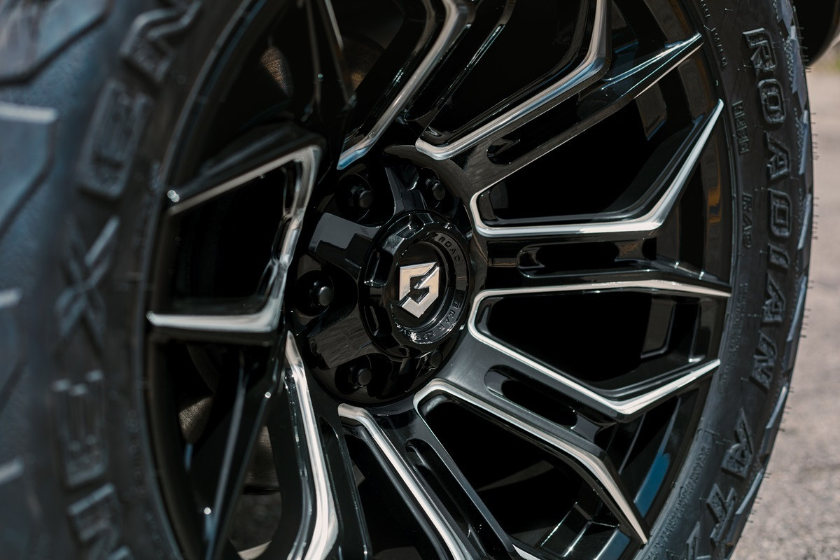 Set 4 20" Gear Off Road 776BM Flair 20x9 6x135 6x5.5 18mm Black Milled Wheels